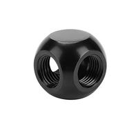 Yctze Adaptador de 3 Vías de Latón de 2 Colores para Refrigeración por Agua de Computadora con Conector Esférico Roscado G1/4 (Black)