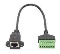 Yctze Adaptador de Conector Hembra RJ45 a Terminal de Tornillo de 8 Pines para UTP Cat5/6/7 - Cable de Extensión sin Soldadura