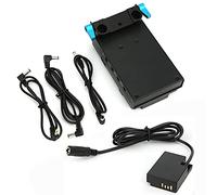 Yctze Adaptador de Placa de Batería de Montaje en V, Batería Simulada de Decodificación Completa E18 con Abrazadera de Varilla de Doble Orificio de 15 Mm para Cámara, Adaptador de