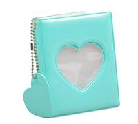 Yctze Álbum de Fotos Páginas de Portada Bolsillos para Libros Álbum de Fotos Cubierta de Corazón Hueco Fabricación de un Solo Compartimento de 3 Pulgadas PVC Color Libro Ilustrado Simple de con