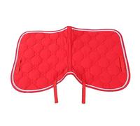 Yctze Almohadilla para Silla de Montar de Caballo de Algodón Transpirable con Asa de Doble Cuerda y Correa para el Vientre, Estera Suave y Cómoda para Absorber el Sudor para Equipos de Caballos (rojo)
