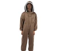 Yctze Apicultura Transpirable Premium - de Traje de Abeja Marrón Claro con Comodidad y Apicultores - Material Suave de Poliéster y Algodón, Velo de Alta Definición, Tallas (L)