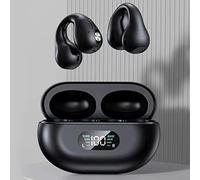 Yctze Auriculares de Conducción ósea - Auriculares de Oído Abierto con Pantalla Digital Inteligente, Diseño ómico, Ligeros para Deportes - Negro (Black)
