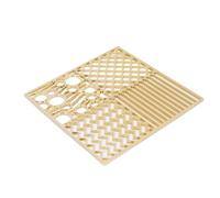 Yctze Bandeja para Sellos de Cubitos de Hielo de Cobre, Bandeja de Hielo Moderna, con Patrones Elegantes para Cócteles, Whisky, Ideal para Accesorios de Camarero, 4,3x4,3 Pulgadas (A)