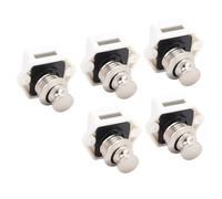 Yctze Botón de RV Push Latch Gabinet Puerta Pandilla Patilla de Autocaravana Cerrar Cuadro sin Llave Cerrar de Armario con ABS de Aleación de Zinc para Barcos (Base Blanca Pearl Ni)