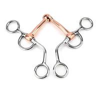 Yctze Broca de Entrenamiento de Acero Inoxidable para Masticar Caballos con Junta de Cobre: Anillo Suelto Ecuestre, Mordaza Completa para Mejilla, Anillo en D, Brocas para un Mejor Rendimiento