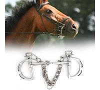 Yctze Broca Kimberwicke de Acero Inoxidable con Rodillo Bucal Articulado Sólido para Caballos - Prevención y Control de Masticación de 125 Mm (La Boca del Caballo Mide 125 mm de Largo.)