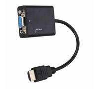 Yctze Cable Convertidor Adaptador a VGA, Convertidor Portátil a VGA 1080P, Cable de Audio de 3,5 Mm con Alimentación USB con Función de, Ideal para Monitor de de PC Portátil, Negro