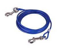 Yctze : Cable de Amarre para Perros de Acero Inoxidable - Correa de Alambre de Acero para Perros Picnic para Acampar Cuerda de Cable Fuerte para Mascotas 5 Mm * 5 M - Correa Doble para de Amarre
