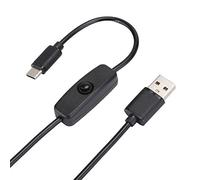 Yctze Cable USB 3PCS 5V3A USB Tipo C A USB A 2.0 Cable Macho Tipo C Interfaz Adaptador de Corriente Cable de Alimentación con Interruptor Cable de Cobre para 4B 2 Tipo de Cable