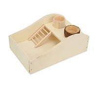 Yctze Caja de Baño de para Hámster - Ducha de Madera para Mascotas Pequeñas y Bañera de para Hámsteres y Cobayas - Contenedor de Baño de Ideal para Mascotas Limpias Felices