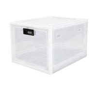 Yctze Caja de Cerradura para Nevera de Plástico para Familias Que Aseguran Bocadillos Medicamentos Alcohol Construcción Resistente la Abrasión Material Seguridad Alimentaria (Marco Blanco y