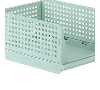 Yctze Canasta de Almacenamiento Apilable Premium con Diseño de Cajones para una Organización Eficiente en Baño, Dormitorio y Sala de Estar (Green)