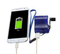 Yctze Cargador de Teléfono de Emergencia con Manivela USB, Fuente de Alimentación Manual Portátil, Banco de Energía con Luz LED con Función de Emergencia, Ideal para Acampar Al Aire Libre y