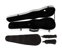 Yctze Case de Violín Liviano de Fibra de Carbono con Higrómetro y Correas para Ulti e Ity (Café) (Gris Plateado) (Ceramica Blanca)