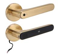 Yctze Cerradura de Entrada de Puerta Multifunción de 5 Pulgadas con Huella Digital, Pase, Huella Digital, Cerradura de Entrada sin Llave, Aplicación, Múltiples Métodos de Desbloqueo, Dorada, de