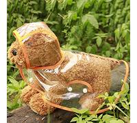 Yctze Chubasquero Naranja Transparente de PU para Perros y Gatos, Chaqueta de Lluvia con Capucha Elegante y Funcional para Días Lluviosos (3XL)