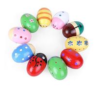 Yctze Cocteleras de Huevos de Maracas con Forma de Animal de Madera, Juguete de Instrumento Musical de Percusión Manual para Niños Pequeños, Cocteleras de Pintura Coloridas para Educación Musical y