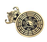 Yctze Colgante Bagua de Latón con Diseño de Murciélago - Pequeño y Portátil Decoración Feng Shui Regalos de Inauguración de la Casa, Mejora la Energía Positiva, la Riqueza y la Buena Suerte -