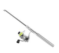 Yctze Combo de Caña de Pescar con Mini Bolígrafo, Caña de Aluminio de Aviación Portátil de 20 Cm, Carrete Giratorio 4.3: 1, Equipo de Pesca Compacto con Diseño de Viaje, Ideal para Múltiples Estilos