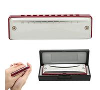 Yctze Compact ES Harmonica en BB Key - Stainl Steel & ABS Wind Instrument para Profesión y Principiantes (rojo)