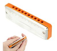 Yctze Compact ES Harmonica en BB Key - Stainl Steel & ABS Wind Instrument para Profesión y Principiantes (ORANGE)