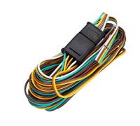 Yctze Conector Plano de 4 Maneras del PVC los 25ft del Cobre del Arnés de Cable de la Luz del Remolque de 4 Pines