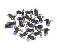 Yctze Conector Rápido Neumático M5 de 20 Piezas con Tubo de 4 Mm de Diámetro Exterior, Válvula de Control de Velocidad del Aire, Perfecto para Control de Flujo de 1/4 y