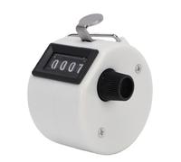 Yctze Contador Clicker, Contador Mecánico de Metal de 4 Dígitos, Clicker Manual con Perilla de Reinicio, Ideal para Contar Números y Eventos Deportivos (White)
