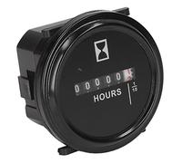 Yctze Contador de Horas Mecánico 99999,9 Horas AC DC Medidor de Cuarzo Redondo Completamente Sellado Universal de 6 V a 80 V para Uso Versátil