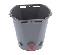 Yctze Cubo Alimentador de 8 litros para Alimentación de Leche de Ganado con Básculas y 5 Tetinas Reemplazables, Plástico de Calidad Alimentaria, Asa de Fácil Transporte, Gris (para ovejas)