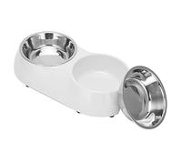 Yctze Cuencos Dobles Antideslizantes de Acero Inoxidable para Mascotas - Comederos Dobles para Mascotas Medianas y Pequeñas - Alimentador de Comida y Agua con Base Antideslizante Fácil de Limpiar