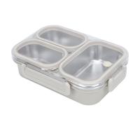 Yctze Dividida de 3 Compartimentos de Acero Inoxidable a Prueba de Fugas, Capacidad de 1,2 L con Contenedor de Condimentos, Juego de Contenedores de Alimentos de Metal Portátil, Ideal para Viajes