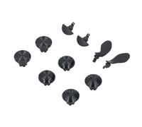 Yctze Elegantes Joysticks Metálicos para Controlador - Kit de Actualización de Palanca y Paletas de Repuesto de Acero Inoxidable, Color Plateado (BLACK)