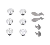 Yctze Elegantes Joysticks Metálicos para Controlador - Kit de Actualización de Palanca y Paletas de Repuesto de Acero Inoxidable, Color Plateado (SILVER)