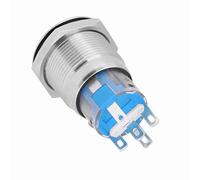 Yctze Empuje de Parada de Arranque de Motor de Automóvil LED de 12 V - Encendido Inoxidable con Visibilidad Nocturna Brillante - Se Adapta a la Mayoría de los Vehículos - y Diseño (acero inoxidable