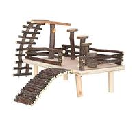 Yctze Escalera Pequeña Parque Infantil Escalera Parque Infantil Pequeña Mascota Applewood Juguetes para Mascotas Paso Fitness Ejercicio Juguete Pequeño Animal Escalada Suministros para