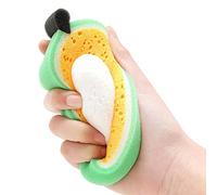 Yctze Esponja para Fregar Platos, Almohadilla de Espuma Suave y Agradable para la Piel, Gran Almohadilla de Absorción de Agua con Bonito Diseño de Frutas, Ideal para la Cocina del Hogar, Melón (#1)