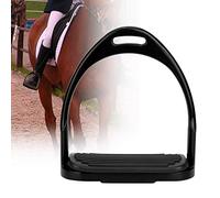 Yctze Estribos para Montar a Caballo Antioxidantes de Aluminio, Livianos y Coloridos, Equipo Ecuestre para una Comodidad óptima y un Soporte Firme (Black)