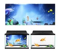 Yctze Etiqueta de Fondo de las Ruinas de la Ciudad Submarina Etiqueta de la Pared del Fondo del Acuario Decoración de Imagen de Autoadhesiva de PVC Póster de Acuario Adhesivo de PVC Grueso (122*50CM)