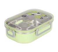 Yctze Fiambrera, Revestimiento de Acero Inoxidable 304 Contenedor de Almuerzo Aislamiento Térmico Compartimento Forro para Niños Adultos(Cactus Verde Transparente)