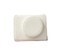 Yctze Funda de Cuero PU para Cámara, Cubierta Protectora Forrada Suave con Correa para el Hombro y 1 Orificio de 4 Hilos Integrado para Cámara ZV1 ZV 1 (White)