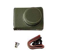 Yctze Funda de Cuero PU para Cámara, Cubierta Protectora Forrada Suave con Correa para el Hombro y 1 Orificio de 4 Hilos Integrado para Cámara ZV1 ZV 1 (Green)