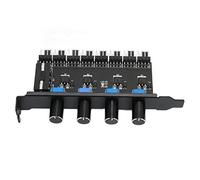 Yctze Hub de Ventilador para PC con Soporte PCI de 72 W con 4 Perillas, 8 Canales, Interfaz de 4 Pines - CPU, Chasis, Disco Duro, Controlador de Velocidad del Ventilador de