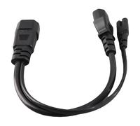 Yctze IEC320 C14 to C13 C7 Power Cord Waterproof 10A 250V Y Splitter Power