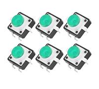 Yctze Interruptor de Botón Táctil de 20 Piezas, 12x12x7,3mm, Interruptor Momentáneo de Alta Temperatura para Electrónica, Amarillo (GREEN)