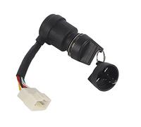 Yctze Interruptor de encendido de 5 pines, 5 cables, llave de bloqueo para motocicletas 50-250CC, Dune Buggy Go Kart ATV, Negro, Manual, Rotativo, Normalmente abierto, IP54