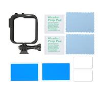 Yctze Jaula de Marco Protector para Cámara Deportiva Panorámica, Kit de Película de Vidrio Templado para MAX, Carcasa Antidesgaste, Antigolpes, Anticaída, Protección de Pantalla Suave,