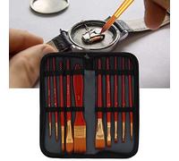 Yctze Juego de 10 Cepillos de Aceite para Relojes, Herramientas de Reparación y Mantenimiento de Piezas Pequeñas, Ergonómico para