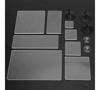 Yctze Juego de Bloques de Sellos Acrílicos Transparentes con Línea Punteada Blanca, Alineación Perfecta, 13 Piezas, Incluidos 8 Tamaños de Bloques de Estampado y Ventosas, álbumes de Recortes,